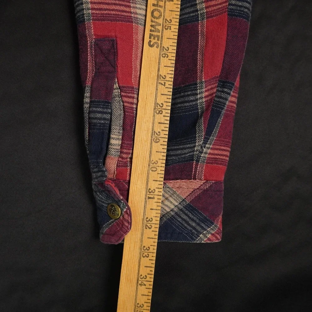 Legendary Whitetails Outfitters Mens M Flannel Hoodie Jacket Snap Red Plaid